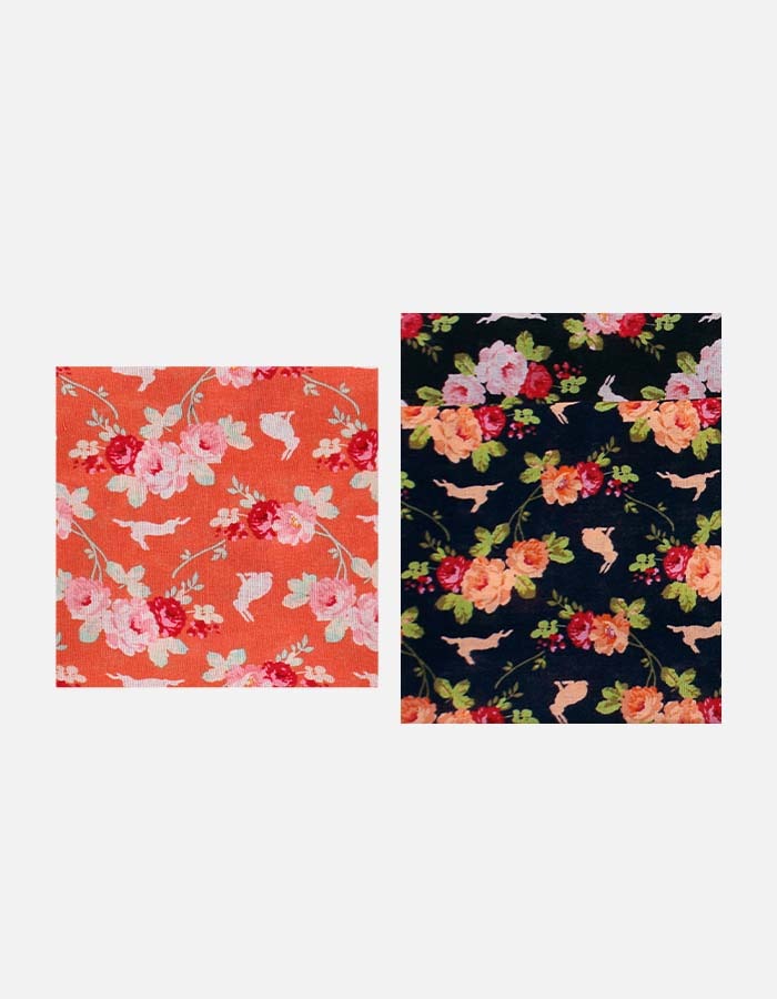 마리엔느 꽃과토끼 아사 손수건 스카프 53 x 53 (cm)
