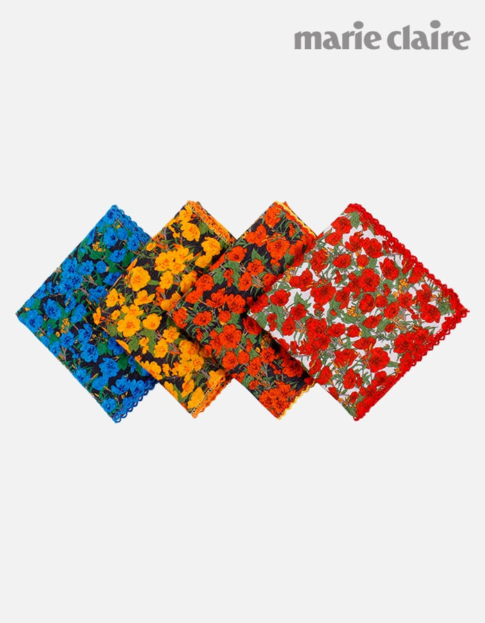 [마리끌레르] 유채꽃 핀코트 손수건 스카프 56 x 56 (cm)