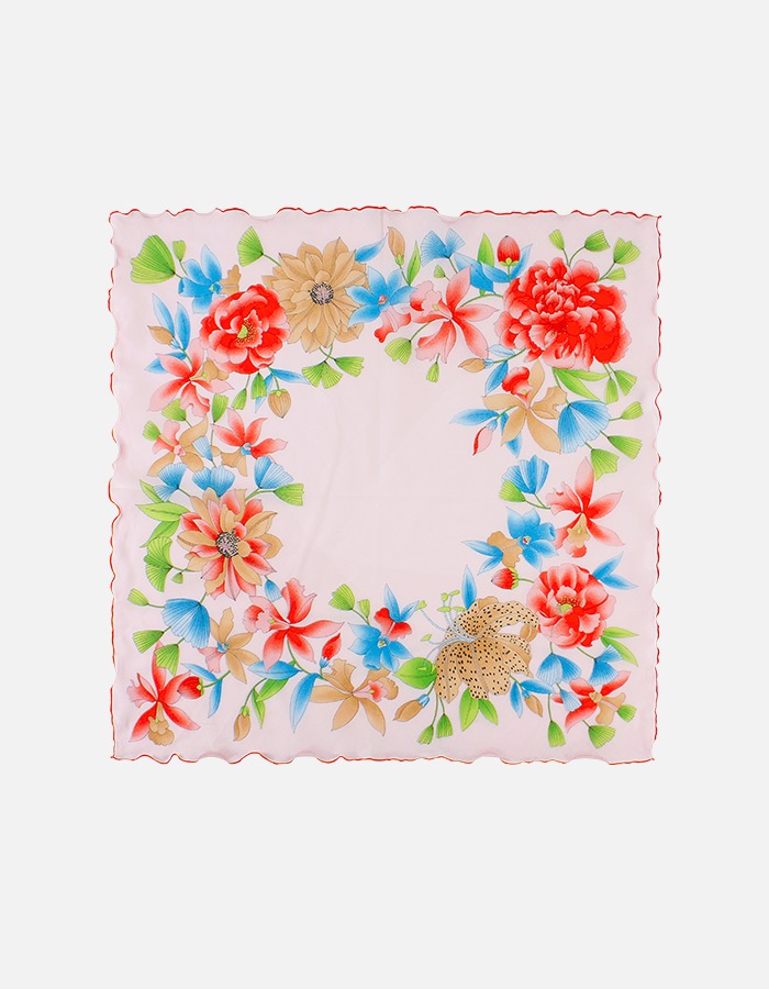 마리엔느 나리꽃 바이어스 손수건 스카프 59 x 59 (cm)
