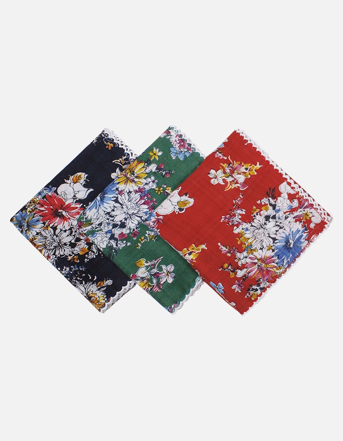 마리엔느 꽃다발 핀코트 손수건 스카프 54 x 54 (cm)
